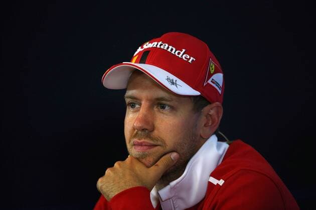26.08.2017 - Qualifying, press conference PK Pressekonferenz Sebastian Vettel (GER) Scuderia Ferrari SF70H Belgian Grand Prix, Spa-Francorchamps 24 - 27 August 2017 26.08.2017 - Qualifying, Press conference, Sebastian Vettel (GER) Scuderia Ferrari SF70H 