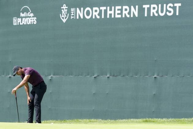 August 26, 2017 - Old Westbury, New York, U.S - Jason Day reacts to a missed putt on the 8th green during the third round of The Northern Trust at Glen Oaks Club in Old Westbury, NY. GOLF 2017 - The Northern Trust - Third Round - ZUMAc119 20170826_zaf_c119_002 Copyright: xBrianxCianciox