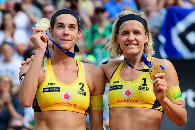 26.08.2017, Hamburg, Stadion Am Rothenbaum Beachvolleyball, World Tour Finals 1. Platz Gold Goldmedaille: Kira Walkenhorst ( 2 GER) und Laura Ludwig ( 1 GER)
