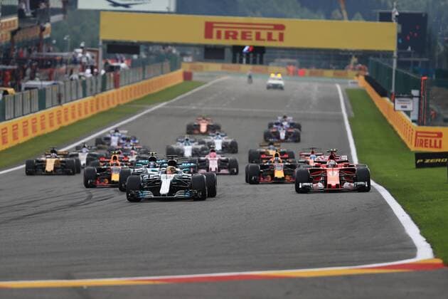 27th August 2017, Circuit de Spa-Francorchamps, Belgium; Belgium Grand Prix, Race Day; Lewis Hamilton - Mercedes AMG Petronas F1 W08 EQ Energy+ leads the race start at Spa xOctanex  ActionPlus11922314
