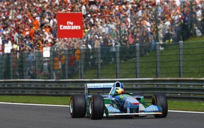 Motorsports: FIA Formula One World Championship WM Weltmeisterschaft 2017, Grand Prix of Belgium, Mick Schumacher (GER) drives the old F1 car of his father Michael Schumacher Spa-Francorchamps Belgium xHOCHxZWEIx