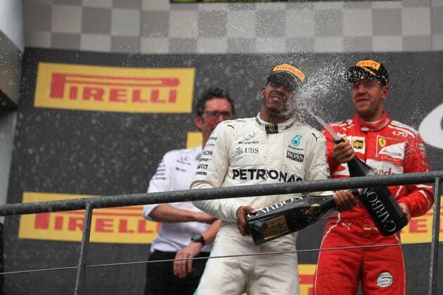 27th August 2017, Circuit de Spa-Francorchamps, Belgium; Belgium Grand Prix, Race Day. Lewis Hamilton - Mercedes AMG Petronas F1 W08 EQ Energy+ wins the Spa GP xOctanex  ActionPlus11922525