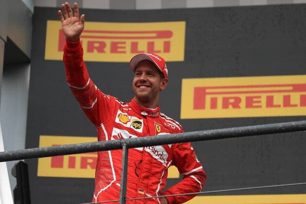 27th August 2017, Circuit de Spa-Francorchamps, Belgium; Belgium Grand Prix, Race Day. Sebastian Vettel - Scuderia Ferrari 2nd place on podium xOctanex  ActionPlus11922539