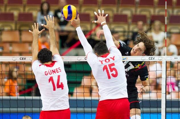 KATOWICE 27.08.2017 SIATKOWKA CEV MISTRZOSTWA EUROPY W PILCE SIATKOWEJ MEZCZYZN LOTTO EUROVOLLEY POLAND 2017 CEV VOLLEYBALL European Championship EM Europameisterschaft MEN BELGIUM - TURKEY BELGIA - TURCJA NZ. TOMAS ROUSSEAUX (BEL) FOT. MICHAL CHWIEDUK FOKUSMEDIA.COM.PL NEWSPIX.PL --- Newspix.pl  170827CHW055