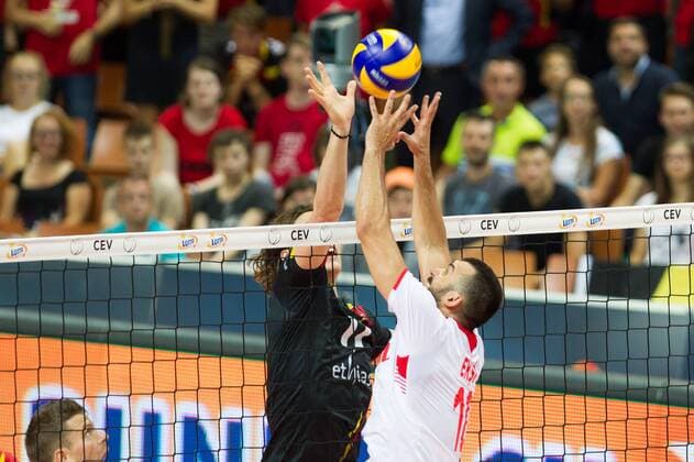 KATOWICE 27.08.2017 SIATKOWKA CEV MISTRZOSTWA EUROPY W PILCE SIATKOWEJ MEZCZYZN LOTTO EUROVOLLEY POLAND 2017 CEV VOLLEYBALL European Championship EM Europameisterschaft MEN BELGIUM - TURKEY BELGIA - TURCJA NZ. TOMAS ROUSSEAUX (BEL) FOT. MICHAL CHWIEDUK FOKUSMEDIA.COM.PL NEWSPIX.PL --- Newspix.pl  170827CHW072