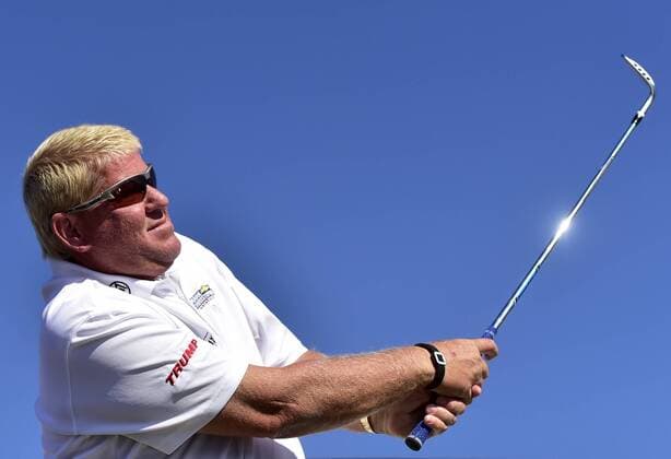Golf player John Daly of USA plays his ball during exhibition prior to the Czech Masters European Tour tournament in Prague, Czech Republic, August 29, 2017. (CTKxPhoto RomanxVondrous) CTKPhotoP201708290772401  vnd 1