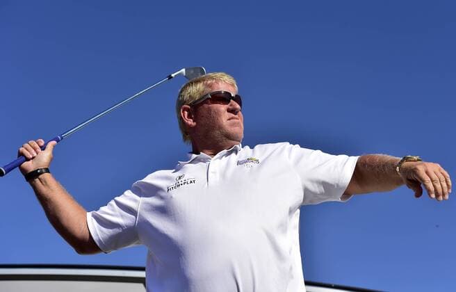Golf player John Daly of USA plays his ball during exhibition prior to the Czech Masters European Tour tournament in Prague, Czech Republic, August 29, 2017. (CTKxPhoto RomanxVondrous) CTKPhotoP201708290772701  vnd 2
