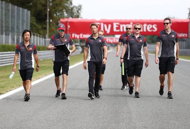 Romain Grosjean (Haas F1 Team) bei der Streckenbesichtigung, Grosser Preis von Italien 2017, Rennen, Motorsport, Formel 1, 31.08.2017, Monza Copyright: xNeisx Eibner-Pressefotox EP_ans