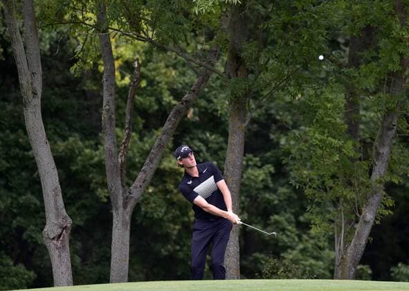Golf player THOMAS PIETERS of Belgium plays his ball during the Czech Masters European Tour tournament in Vysoky Ujezd near Prague, Czech Republic, August 31, 2017. (CTKxPhoto RomanxVondrous) CTKPhotoP201708310855901  vnd 1