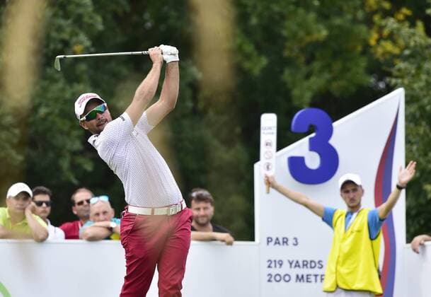 Czech golf player Filip Mruzek plays his ball during the Czech Masters European Tour tournament in Vysoky Ujezd near Prague, Czech Republic, August 31, 2017. (CTKxPhoto RomanxVondrous) CTKPhotoP201708310965201  vnd 17