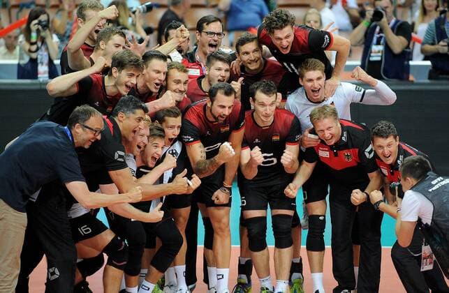 2017.08.31 Katowice Siatkowka mezczyzn Lotto Mistrzostwa Europy 2017 Lotto Eurovolley 2017 Niemcy - Czechy N z Celebration team Germany Foto Rafal Rusek PressFocus NEWSPIX.PL 2017.08.31 Katowice European Men s Volleyball Championships 2017 Germany - Czech Republic Celebration team Germany Credit: Rafal Rusek PressFocus --- Newspix.pl  20170831PF_RR081