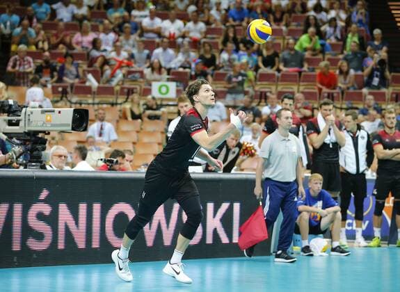 KATOWICE HALA SPODEK 31.08.2017 LOTTO EUROVOLLEY 2017 MECZ MISTRZOSTW EUROPY 2017 SIATKOWKA 1 4 FINALU NIEMCY (czarne) - CZECHY (bialo-niebieskie) NZ Lukas Immanuel Kampa . FOT TOMASZ WANTULA NEWSPIX.PL KATOWICE SPODEK 31.08.2017 VOLEYYBALL MEN S CHAMPIONSCHIP LOTTO EUROVOLLEY POLAND 2017 QUARTERFINAL GERMANY - CZECH REPUBLIC TOMASZ WANTULA NEWSPIX.PL --- Newspix.pl  170831WAN076