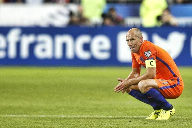 Themen der Woche - SPORT Bilder des Tages - SPORT SAINT DENIS, Stade de France , WK-kwalificatie , 31-08-2017 , Frankrijk - Nederland , balende Arjen Robben Frankrijk - Nederland  x1688200x