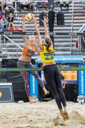 Sandra Seyfferth gegen Nadja Glenzke Koertzinger Seyfferth vs Glenzke Grossner, Deutsche smart Beach-Volleyball Meisterschaften 2017, 01.09.17 Timmendorfer Strand Schleswig-Holstein Germany Copyright: xAgentur54Gradx xChristianxSchaffrathx