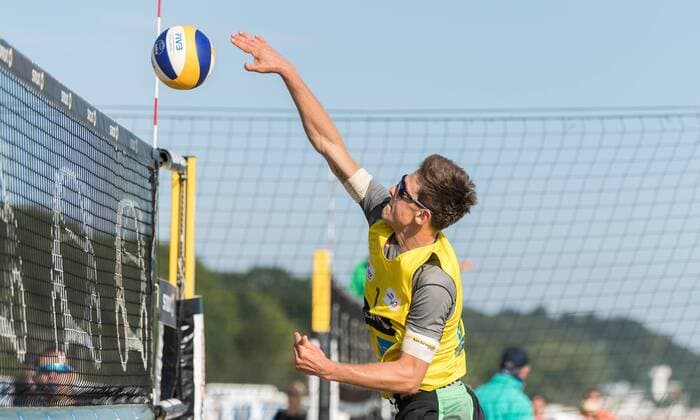 Deutsche smart Beach-Volleyball Meisterschaften Timmendorfer-Strand am 01.09.2017 Bennet Poniewaz (USC Muenster); Deutsche smart Beach-Volleyball Meisterschaften am 01.09.2017, Ahmann-Hager-Arena, Timmendorfer-Strand. xPWx
