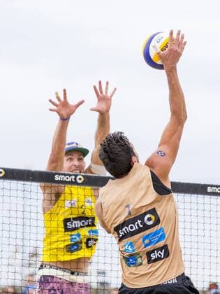 Eric Stadie und Jonathan Erdmann Dollinger Erdmann vs Fuchs Stadie, Deutsche smart Beach-Volleyball Meisterschaften 2017, 01.09.17 Timmendorfer Strand Schleswig-Holstein Germany Copyright: xAgentur54Gradx xChristianxSchaffrathx
