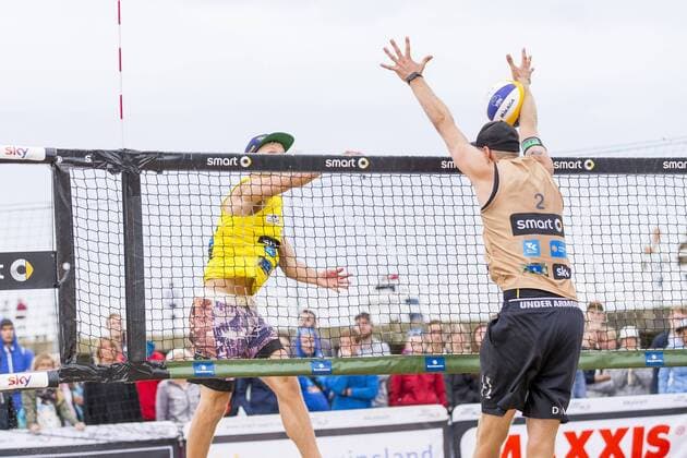 Sebastian Fuchs und Armin Dollinger Dollinger Erdmann vs Fuchs Stadie, Deutsche smart Beach-Volleyball Meisterschaften 2017, 01.09.17 Timmendorfer Strand Schleswig-Holstein Germany Copyright: xAgentur54Gradx xChristianxSchaffrathx