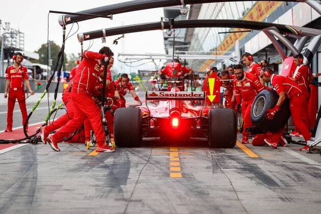 Bilder des Tages - SPORT Sebastian Vettel (Scuderia Ferrari) kommt an die Box, Grosser Preis von Italien 2017, Rennen, Motorsport, Formel 1, 01.09.2017, Monza Copyright: xNeisx Eibner-Pressefotox EP_ans