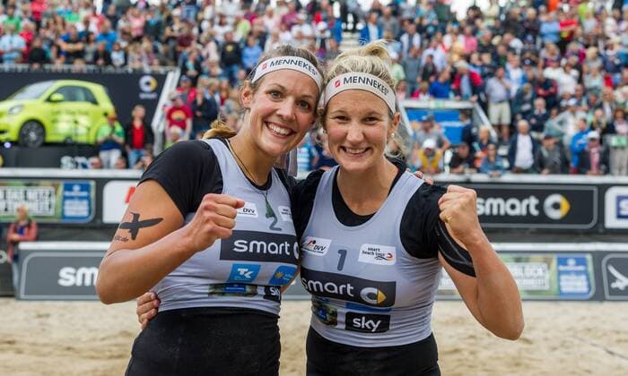 Deutsche smart Beach-Volleyball Meisterschaften Timmendorfer-Strand am 01.09.2017 Victoria Bieneck (Hamburger SV), Isabel Schneider (Hamburger SV); Deutsche smart Beach-Volleyball Meisterschaften am 01.09.2017, Ahmann-Hager-Arena, Timmendorfer-Strand. xPWx