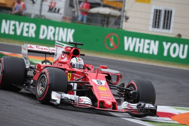 01.09.2017- Free Practice 2, Sebastian Vettel (GER) Scuderia Ferrari SF70H Italian Grand Prix, Monza 31 August - 03 September 2017 01.09.2017- Free Practice 2, Sebastian Vettel (GER) Scuderia Ferrari SF70H 