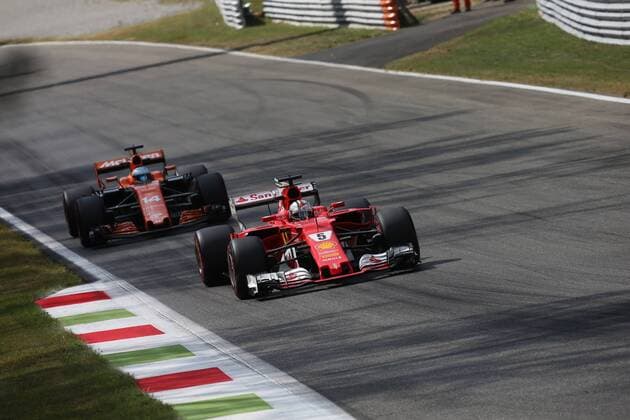 01.09.2017- Free Practice 2, Sebastian Vettel (GER) Scuderia Ferrari SF70H Italian Grand Prix, Monza 31 August - 03 September 2017 01.09.2017- Free Practice 2, Sebastian Vettel (GER) Scuderia Ferrari SF70H 