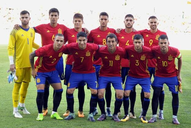 Spain s first team pose before the Under-21 friendly soccer match between Spain and Italy at Salto del Caballo stadium, in Toledo, Spain, 01 September 2017. Spain vs Italy !ACHTUNG: NUR REDAKTIONELLE NUTZUNG!  Copyright: xIsmaelxHerrerox 20170901-636398943555550170
