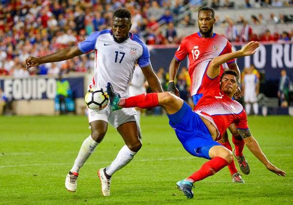 September 1, 2017 - Harrison, NJ, USA - Harrison, N.J. - Friday September 01, 2017: Jozy Altidore, Johnny Acosta during a 2017 FIFA World Cup WM Weltmeisterschaft Fussball Qualifying (WCQ) round match between the men s national teams of the United States (USA) and Costa Rica (CRC) at Red Bull Arena. Jozy Altidore, Johnny Acosta - ZUMAt139 20170901_zaa_t139_184 Copyright: xHowardxSmithx