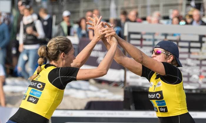 Deutsche smart Beach-Volleyball Meisterschaften Timmendorfer-Strand am 02.09.2017 Laura Ludwig (Hamburger SV), Melanie Gernert (VCO Berlin ); Deutsche smart Beach-Volleyball Meisterschaften am 02.09.2017, Ahmann-Hager-Arena, Timmendorfer-Strand. xPWx