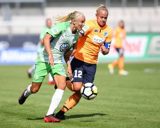 VfL vs Hoffenheim, Frauen Wolfsburg, Deutschland. 02.09.2017, FUßBALL - VfL Wolfsburg vs TSG 1899 Hoffenheim, 1. Allianz Frauen Bundesliga, Saison 2017-18. Bild zeigt: Pernille Harder (VfL Wolfsburg) Wolfsburg
