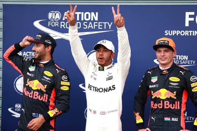 Motorsports: FIA Formula One World Championship WM Weltmeisterschaft 2017, Grand Prix of Italy, 3 Daniel Ricciardo (AUS, Red Bull Racing), 44 Lewis Hamilton (GBR, Mercedes AMG Petronas F1 Team), 33 Max Verstappen (NLD, Red Bull Racing), Monza Italy xHOCHxZWEIx