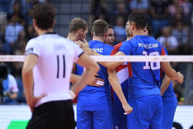 2017.09.02 Krakow Siatkowka , Mistrzostwa Europy mezczyzn 2017 , LOTTO Eurovolley Poland 2017 Serbia - Niemcy N z Team of Serbia Foto Krzysztof Porebski PressFocus 2017.09.02 Krakow Volleyball , CEV Volleyball European Championship EM Europameisterschaft - Men , LOTTO Eurovolley Poland 2017 Serbia - Germany Team of Serbia Credit: Krzysztof Porebski PressFocus NEWSPIX.PL --- Newspix.pl FRANCE OUT!  20170902PF_KP055
