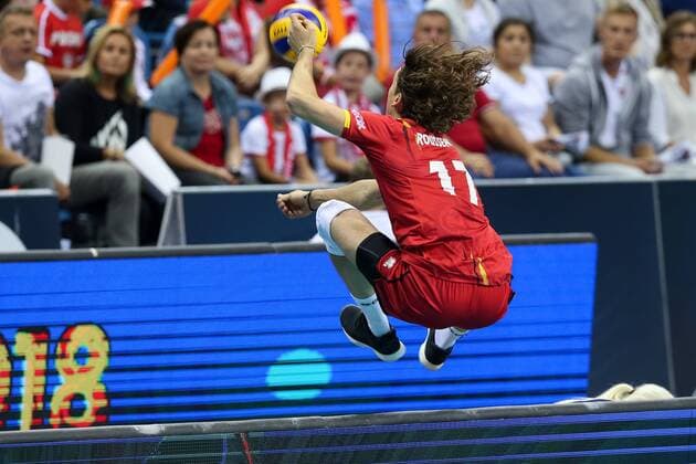 September 2, 2017 - Krakow, Poland - Tomas Rousseaux (BEL), during European Volleyball Championship semi-final match between Russia and Belgium in Krakow, Poland, on 2 September 2017. Russia team won 3-0 and goes to final. Russia v Belgium - European Volleyball Championship semi-final  - ZUMAn230 20170902_zaa_n230_536 Copyright: xFotoxOlimpikx