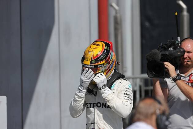 03.09.2017- Celebration in parc fermee, Lewis Hamilton (GBR) Mercedes AMG F1 W08 Italian Grand Prix, Monza 31 August - 03 September 2017 03.09.2017- Celebration in parc fermee, Lewis Hamilton (GBR) Mercedes AMG F1 W08 