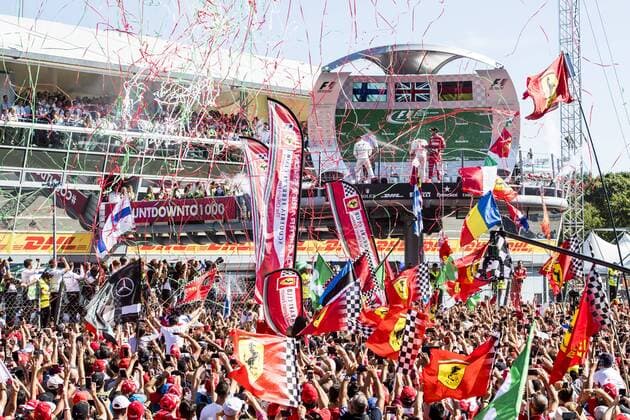 Motorsports: FIA Formula One World Championship WM Weltmeisterschaft 2017, Grand Prix of Italy, 77 Valtteri Bottas (FIN, Mercedes AMG Petronas F1 Team), 44 Lewis Hamilton (GBR, Mercedes AMG Petronas F1 Team), 5 Sebastian Vettel (GER, Scuderia Ferrari), Monza Italy xHOCHxZWEIx