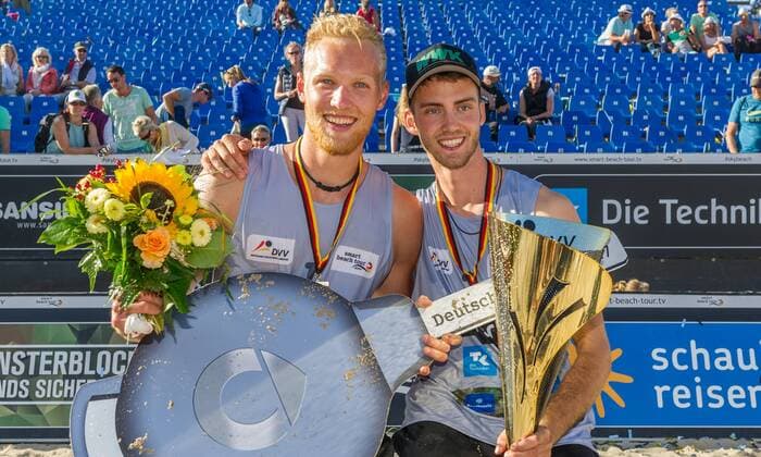 Deutsche smart Beach-Volleyball Meisterschaften Timmendorfer-Strand am 03.09.2017 Tim Holler (DJK TuSA 06 Duesseldorf), Clemens Wickler (DJK TuSA 06 Duesseldorf); Deutsche smart Beach-Volleyball Meisterschaften am 03.09.2017, Ahmann-Hager-Arena, Timmendorfer-Strand. xPWx