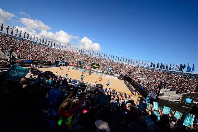 03.09.2017, Timmendorfer Strand, Ahmann-Hager-Arena Beachvolleyball, Deutsche Meisterschaft Übersicht Uebersicht Ahmann-Hager-Arena Timmendorfer Strand Feature Zuschauer