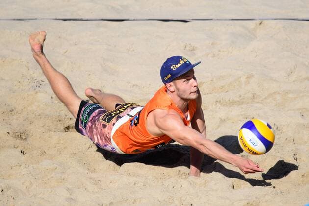 03.09.2017, Timmendorfer Strand, Ahmann-Hager-Arena Beachvolleyball, Deutsche Meisterschaft Abwehr Eric Stadie