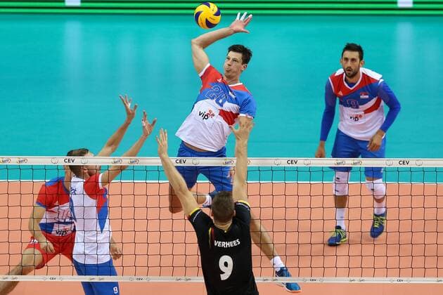 03.09.2017, Krakow, siatkowka, Mistrzostwa Europy, mecz o 3. miejsce, Serbia - Belgia, Srecko Lisinac (SRB), Serbia - Belgium, Eurovolley 2017 bronze medal game, fot. Tomasz Jastrzebowski Foto Olimpik NEWSPIX.PL --- Newspix.pl FRANCE OUT! FRANCE OUT!  20170903toja85