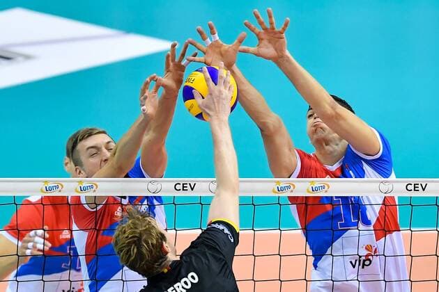2017.09.03 Krakow Siatkowka mezczyzn Lotto Mistrzostwa Europy 2017 Serbia - Belgia N z Nikola Jovovic, Marko Podrascanin and Sam Deroo of Belgium Foto Lukasz Laskowski PressFocus 2017.09.03 Szczecin European Men s Volleyball Championships 2017 Serbia vs. Belgium Nikola Jovovic, Marko Podrascanin and Sam Deroo of Belgium Credit: Lukasz Laskowski PressFocus NEWSPIX.PL --- Newspix.pl FRANCE OUT! FRANCE OUT!  20170903_LUK_054