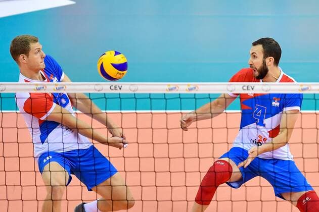 2017.09.03 Krakow Siatkowka mezczyzn Lotto Mistrzostwa Europy 2017 Serbia - Belgia N z Drazen Luburic and Nemanja Petric of Serbia Foto Lukasz Laskowski PressFocus 2017.09.03 Szczecin European Men s Volleyball Championships 2017 Serbia vs. Belgium Drazen Luburic and Nemanja Petric of Serbia Credit: Lukasz Laskowski PressFocus NEWSPIX.PL --- Newspix.pl FRANCE OUT! FRANCE OUT!  20170903_LUK_077
