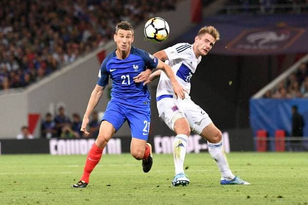 21 Laurent Koscielny (fra) - 20 David Turpel (lux) FOOTBALL : France vs Luxembourg - Qualifications Coupe du Monde 2018 - 03 09 2017 AnthonyBIBARD FEP Panoramic 