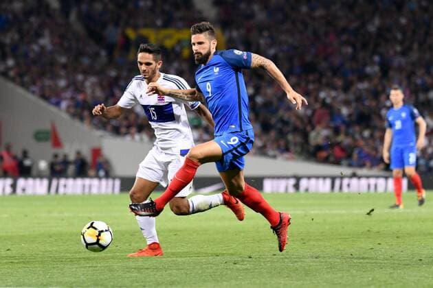 09 OLIVIER GIROUD (fra) - 15 Aldin Skenderovic (lux) FOOTBALL : France vs Luxembourg - Qualifications Coupe du Monde 2018 - 03 09 2017 AnthonyBIBARD FEP Panoramic 