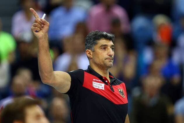 Krakow , Tauron Arena 03.09.2017 siatkowka Mistrzostwa Europy CEV 2017 Final Niemcy - Rosja NZ trener , head coach GERMANY Andrea Giani FOT Michal Nowak Newspix.pl Krakow , Tauron Arena 03.09.2017 sport volleyball 2017 CEV Volleyball European Championship EM Europameisterschaft - Men The final game , golden medal match Germany - Russia photo by Michal Nowak Newspix.pl --- Newspix.pl FRANCE OUT!  170903MIN138