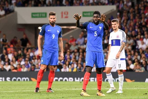 09 OLIVIER GIROUD (fra) - 05 SAMUEL UMTITI (fra) FOOTBALL : France vs Luxembourg - Qualifications Coupe du Monde 2018 - 03 09 2017 AnthonyBIBARD FEP Panoramic 