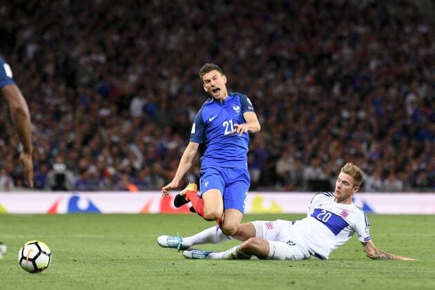 21 Laurent Koscielny (fra) - 20 David Turpel (lux) FOOTBALL : France vs Luxembourg - Qualifications Coupe du Monde 2018 - 03 09 2017 AnthonyBIBARD FEP Panoramic 