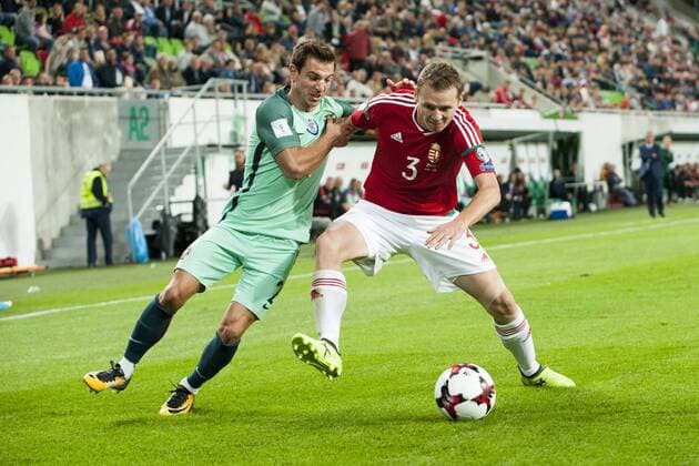 September 3, 2017 - Budapest, Hungary - Bruno Alver of Portugal and Mihaly Korhut of Hungary during the FIFA World Cup WM Weltmeisterschaft Fussball 2018 Qualifying Round match between Hungary and Portugal at Groupama Arena in Budapest, Hungary on September 3, 2017 Hungary v Portugal - FIFA World Cup 2018 Qualifying  - ZUMAn230 20170903_zaa_n230_359 Copyright: xAndrewxSurmax