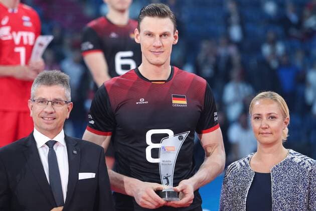 September 3, 2017 - Krakow, Poland - Marcus Bohme (GER), best middle blocker of the final match between Russia and Germany of the 2017 CEV Men s Volleyball European Championship EM Europameisterschaft at Tauron Arena in Krakow, Poland on September 3, 2017. Germany v Russia - European Volleyball Championship final  - ZUMAn230 20170903_zaa_n230_429 Copyright: xFotoxOlimpikx