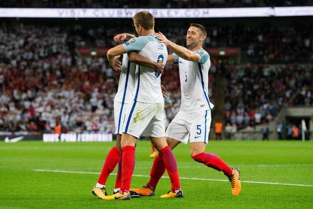 England s Eric Dier celebrates scoring his side s 1st goal during the World Cup Qualifying - European - Group F match at Wembley Stadium, London. Picture date 4th September 2017. Picture credit should read: Charlie Forgham-Bailey Sportimage EDITORIAL USE ONLY. No use with unauthorised audio, video, data, fixture lists, club league logos or live services. Online in-match use limited to 120 images, no video emulation. No use in betting, games or single club league player publications.