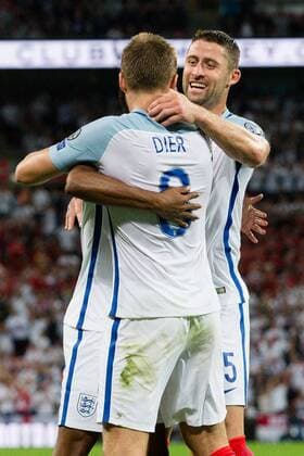England s Eric Dier celebrates scoring his side s 1st goal during the World Cup Qualifying - European - Group F match at Wembley Stadium, London. Picture date 4th September 2017. Picture credit should read: Charlie Forgham-Bailey Sportimage EDITORIAL USE ONLY. No use with unauthorised audio, video, data, fixture lists, club league logos or live services. Online in-match use limited to 120 images, no video emulation. No use in betting, games or single club league player publications.
