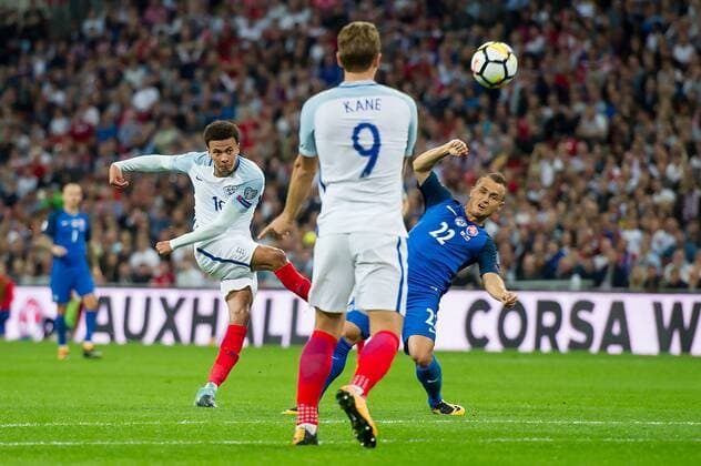 Dele Alli of England during the World Cup 2018 Qualifiers Group F match between England and Slovakia at Wembley Stadium, London, England on 4 September 2017. Copyright: xSalvioxCalabresex 16520050